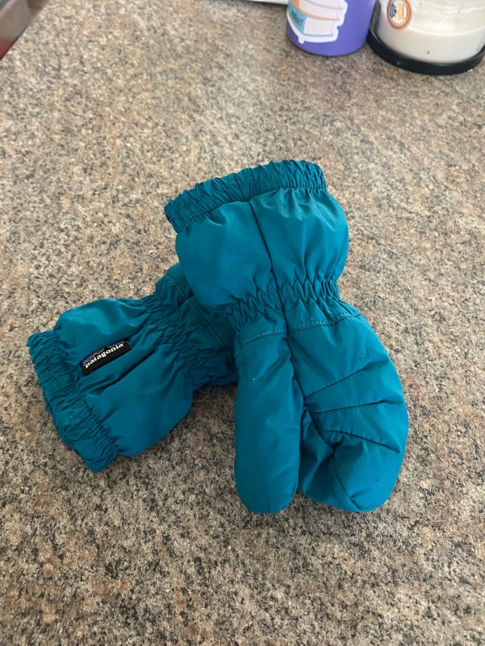 Patagonia Kids Teal Blue Winter Mittens
